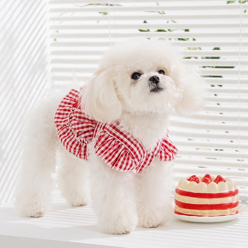 Red Plaid Princess Dog Dress