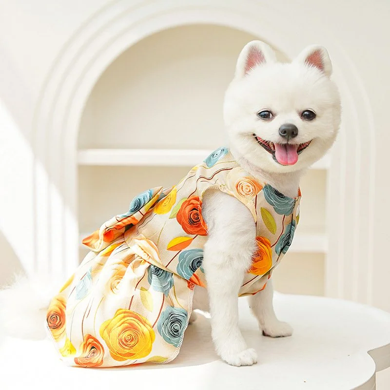 Summer Floral Cooling Dress for Small Dogs and Cats