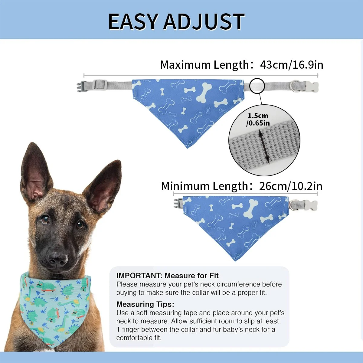 3-Pack Pet Bandana Bib Set – Adjustable Triangle Scarf for Small & Medium Pets