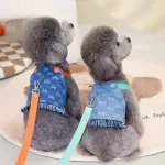 Denim Dog & Cat Harness Vest with Leash