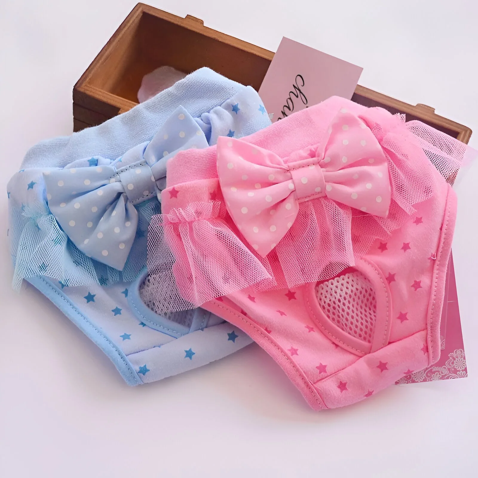 Adjustable Cute Dog Diaper Panties for Female Puppies - Washable Pet Physiological Pants