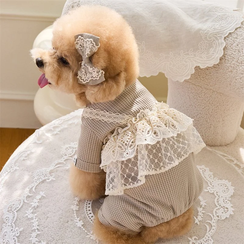 Lightweight Lace Pet Jumpsuit – Summer Pajamas for Small Dogs & Cats