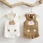 Adorable Bear Suspenders Corduroy Skirt for Cats & Dogs