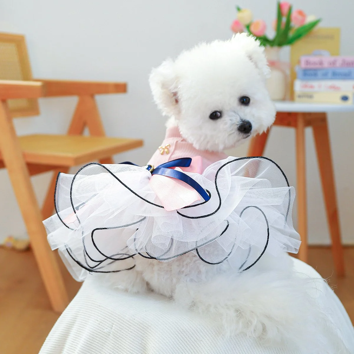 Princess Dog Dress – Tulle Bow Dress for Small Dogs
