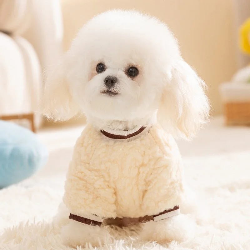 Cute Sheep Teddy Fleece Sweater for Small & Medium Dogs - Leashable