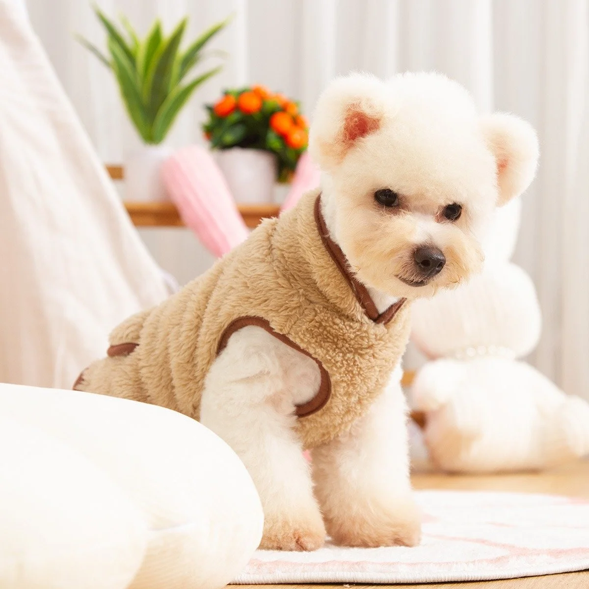 Warm High-Neck Fleece Dog Sweatshirt