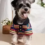 Striped Polo Pet T-Shirt for Dogs & Cats – Lightweight Outfit