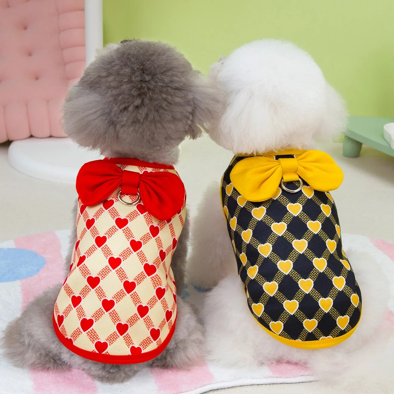 Small Dog Love Bowknot Shirt – Cute Puppy Outfit