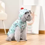 Windproof Green Hoodie for Small & Medium Dogs - Pet Coat with Harness Hole