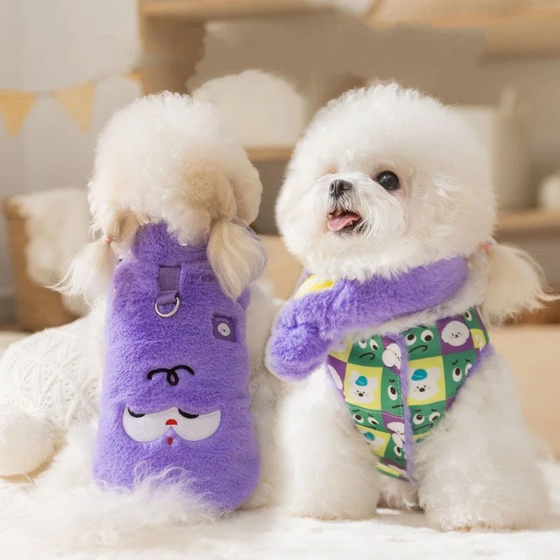 Reversible Winter Dog Coat with Scarf
