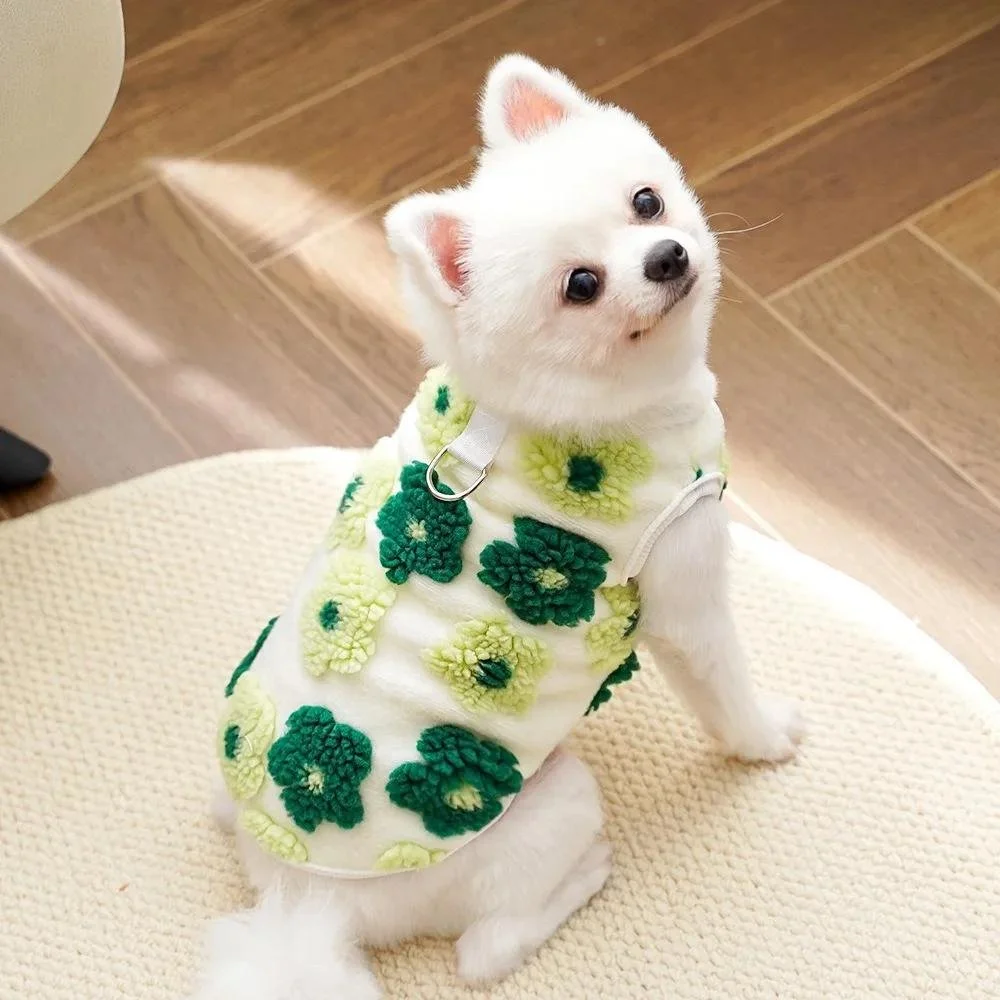 Warm Plush Flower Vest for Dogs & Cats