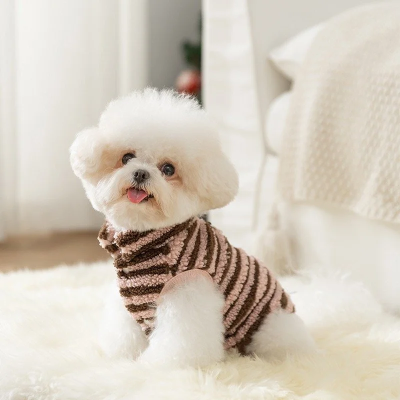 Warm Striped Winter Dog Sweatshirt