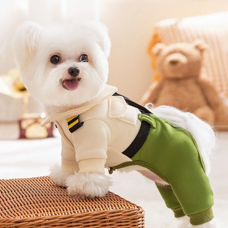 Military Style Dog Jumpsuit Hoodie