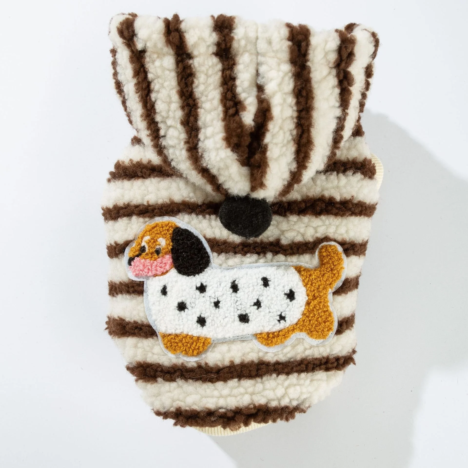 Cozy Autumn Striped Dog Hoodie