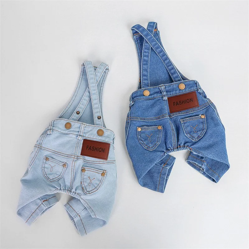 Dog Denim Overalls for Small Dogs