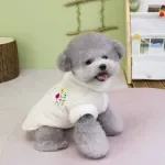 Warm Dog Coat with Fur Collar - White Puppy Jacket
