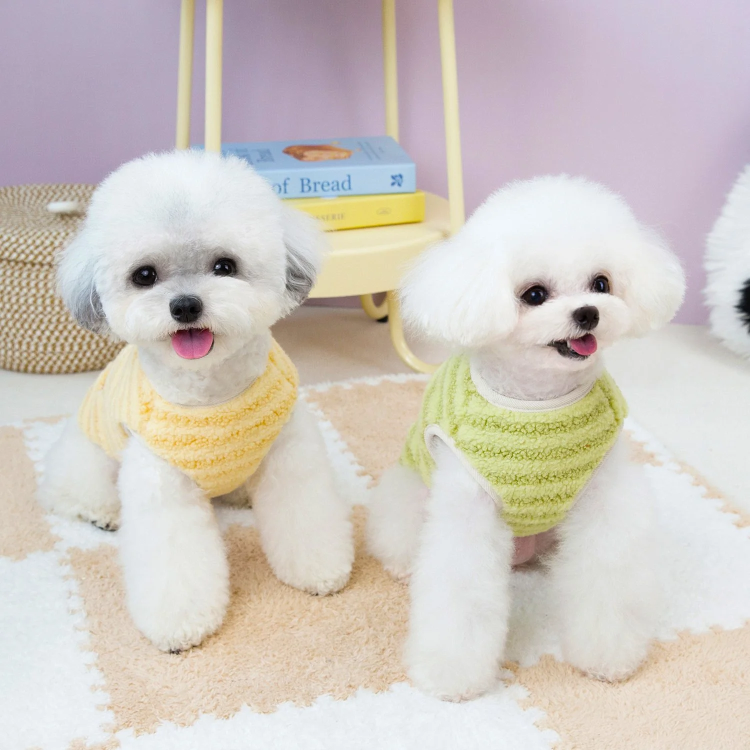Striped Dog Jacket - Warm Sleeveless Coat for Small Breeds