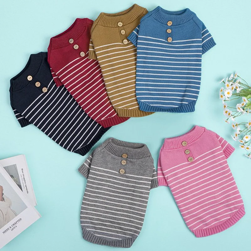 Cozy Striped Knitted Dog Sweater
