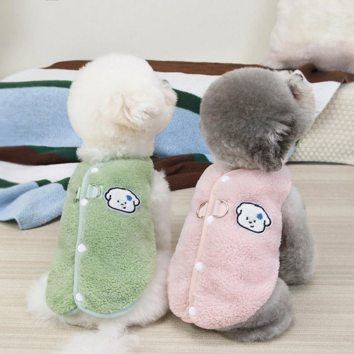 Fleece Dog Vest Jacket – Warm Cardigan Coat for Small Dogs & Puppies