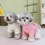 Rose Beige Long Sleeve Dog Hoodie Dress with White Tulle Skirt
