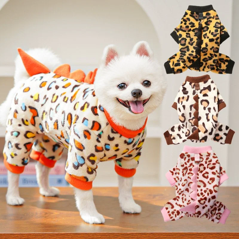 Fleece Winter Dog Jumpsuit Pajamas for Small Dogs and Puppies