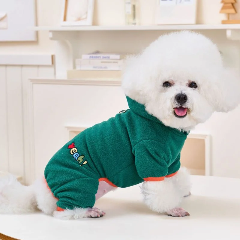 Fleece Dog Hoodie Pajamas Winter Warm Jumpsuit for Small & Medium Dogs