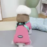 Plush Dog Jumpsuit Coat - Cozy Harness Tracksuit for Small Dogs
