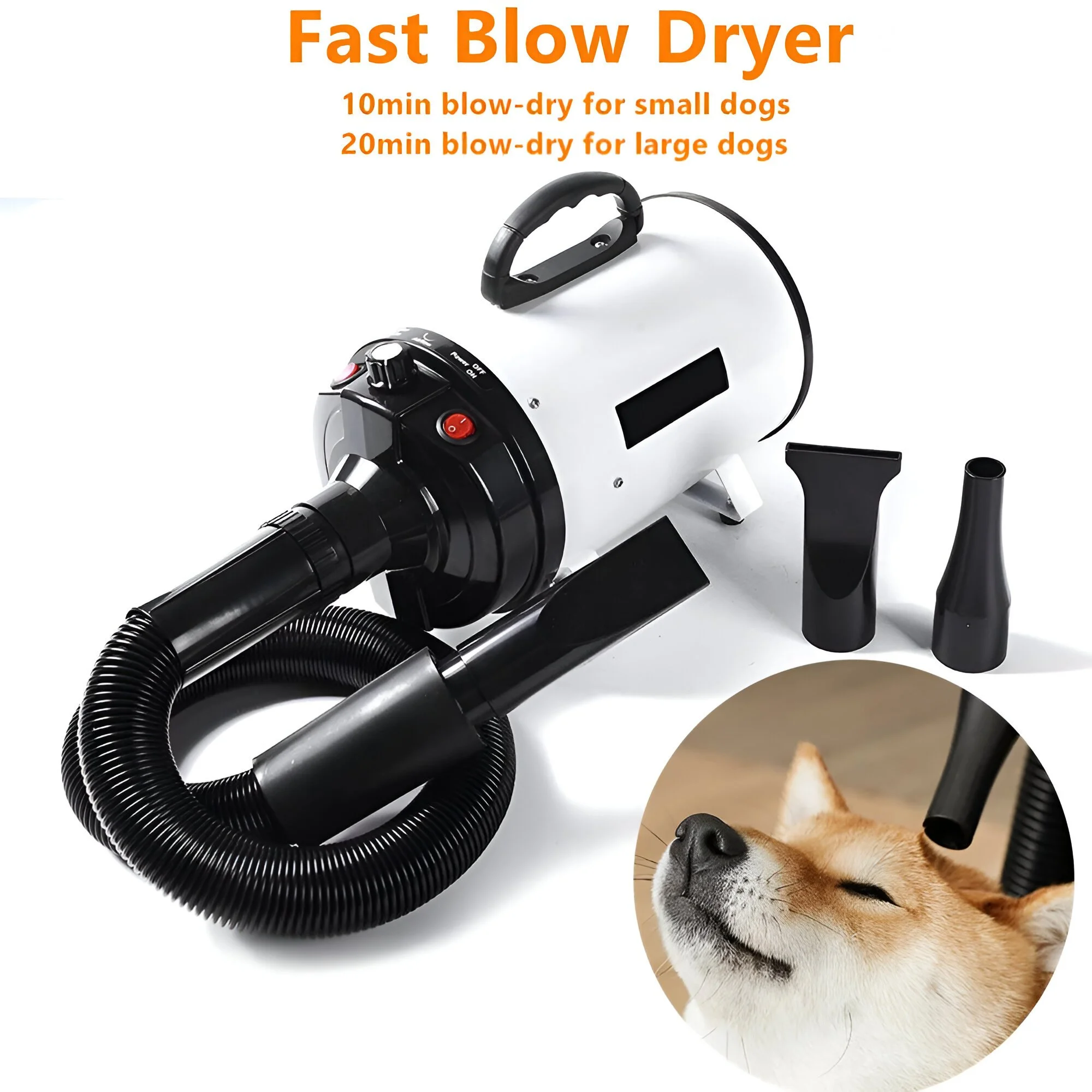 2800W Pet Hair Dryer with Adjustable Speed & Heat