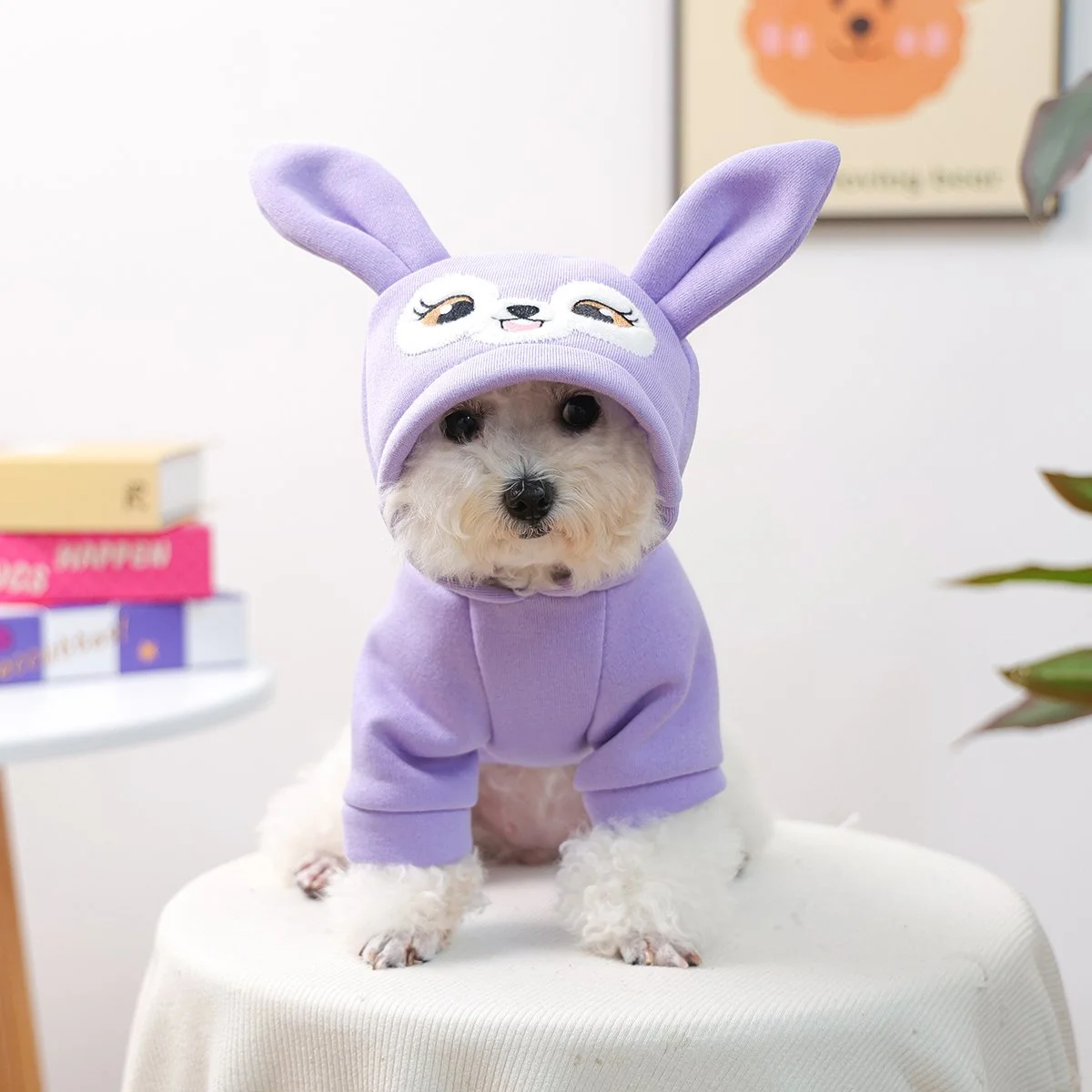 Cozy Purple Bunny Ear Pullover for Dogs and Cats