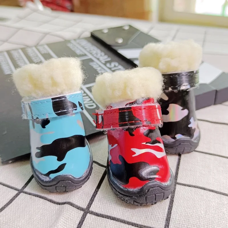 Camouflage Waterproof Pet Boots – 4pcs Set