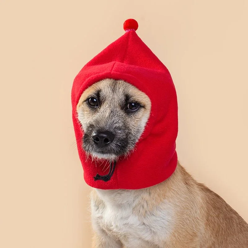 Cozy Fleece High Neck Dog Hat – Windproof Warm Pet Headgear