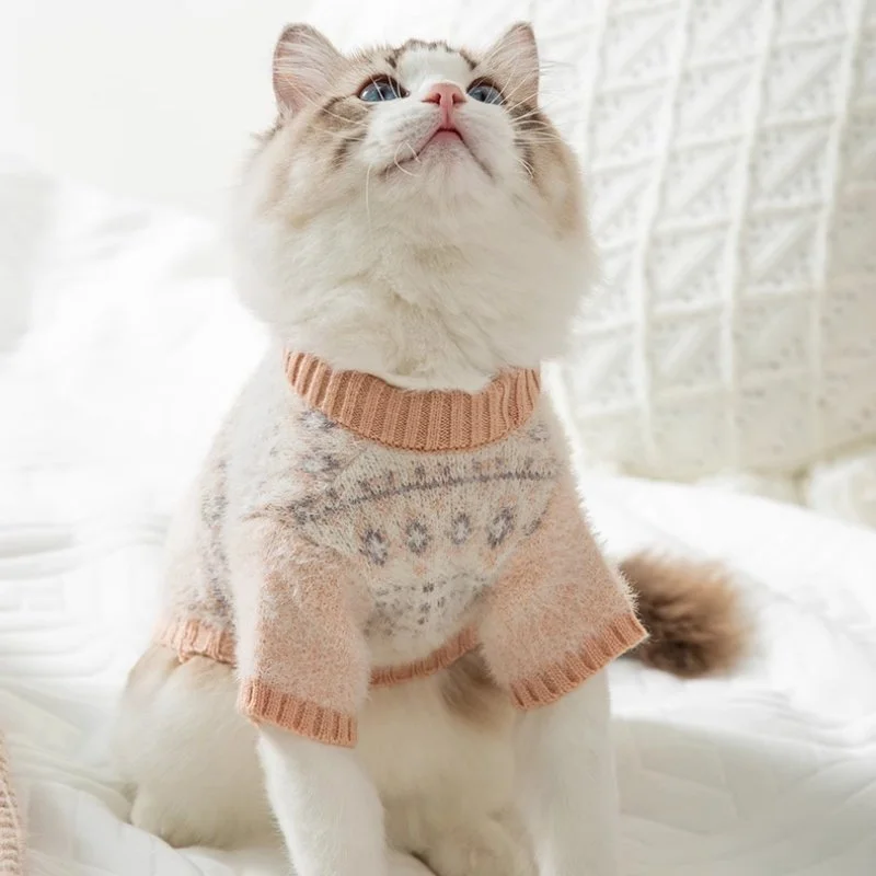 Stylish Plaid Dog Sweater - Warm Winter Clothing for Pets