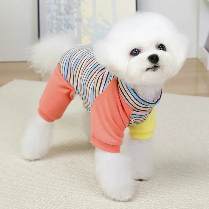 Warm Rainbow Stripe Pet Jumpsuit