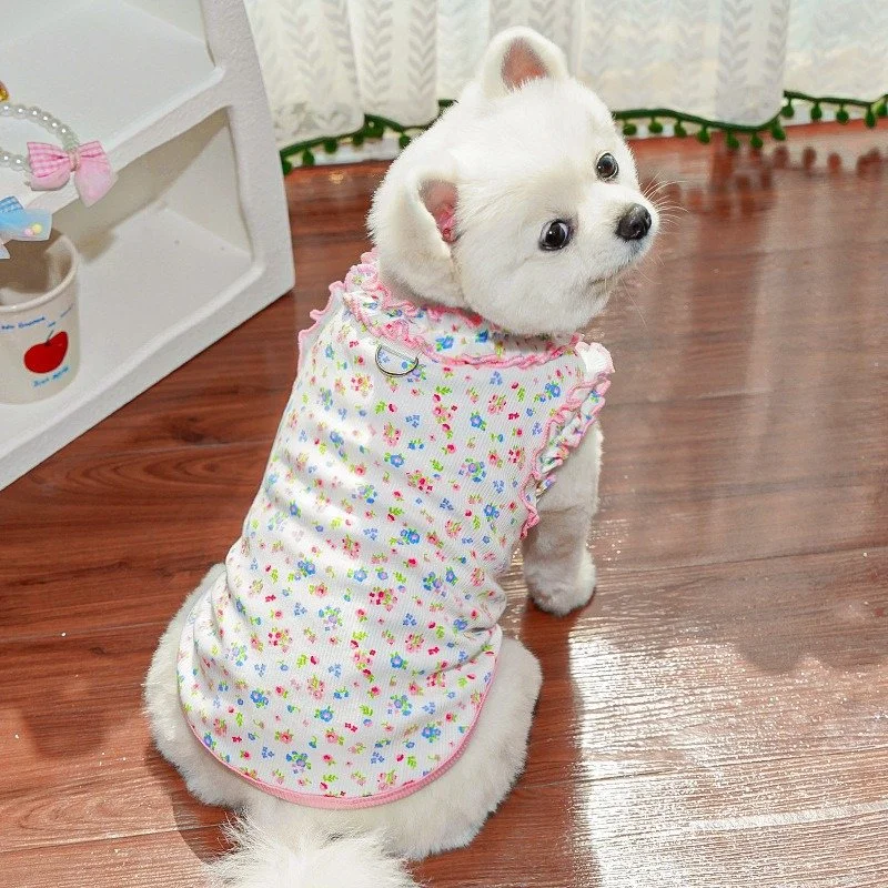 Pink Dog Vest - Breathable Sleeveless Shirt for Small & Medium Dogs