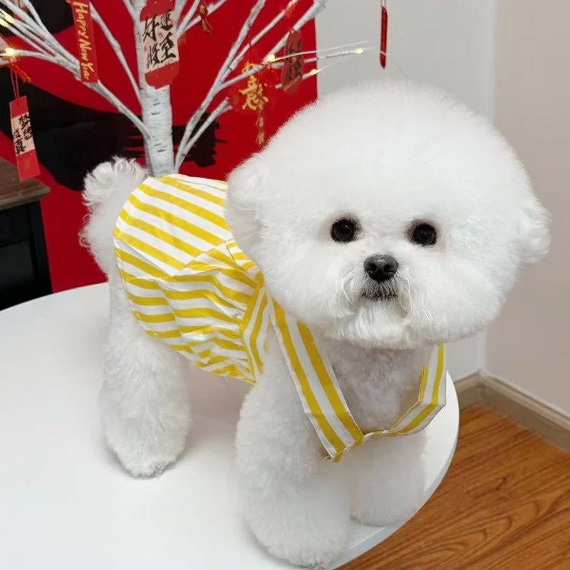 Striped Dog Dress for Small Breeds
