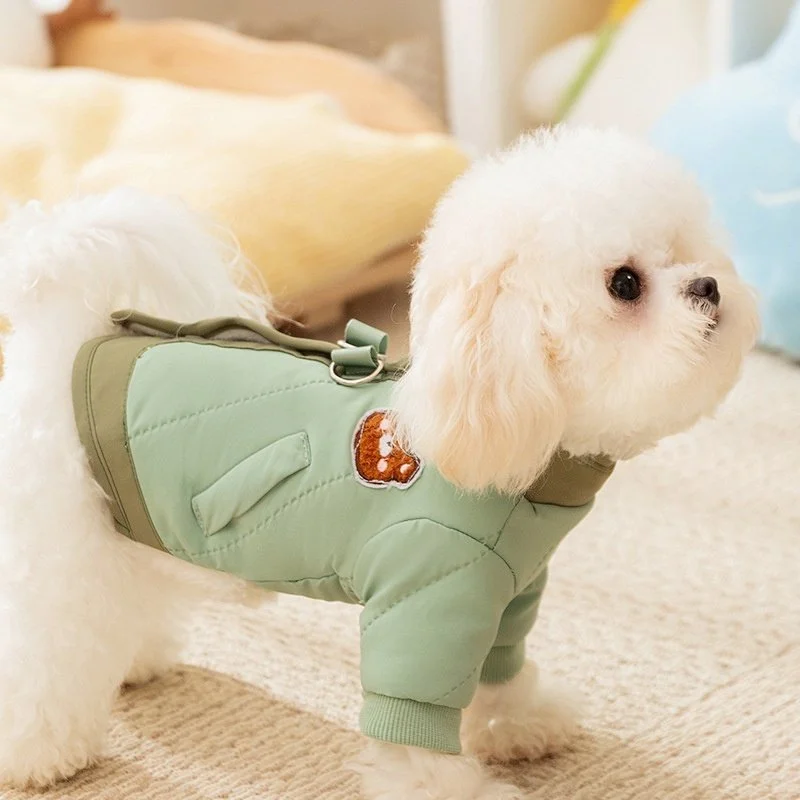 Winter Bear Print Pet Down Jacket