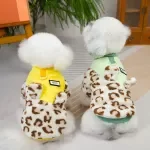 Cozy Leopard Plush Pet Coat for Dogs & Cats