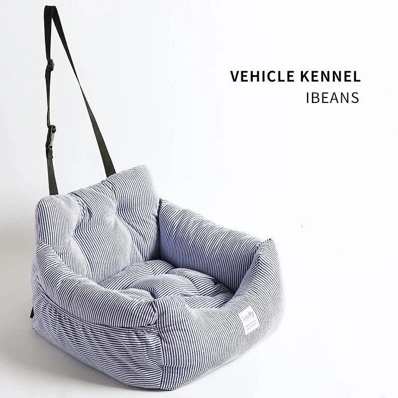 Luxury Striped Portable Pet Car Seat