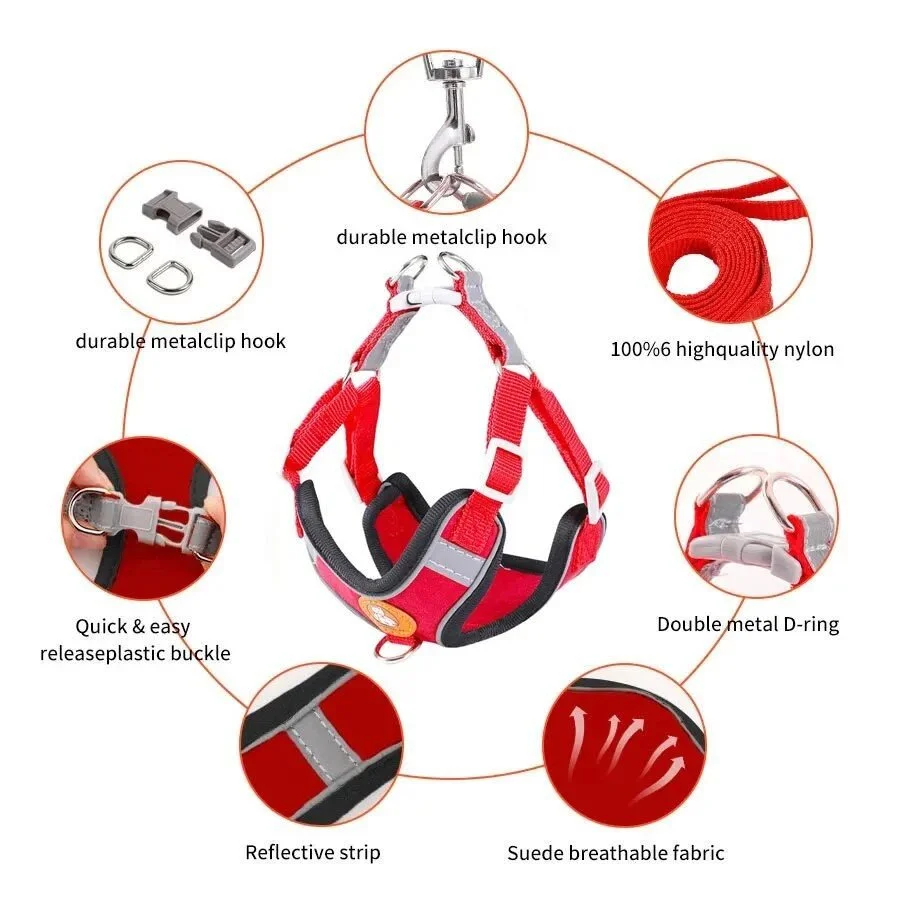 Pet Dog Harness No Pull Breathable Reflective Harness