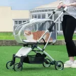 Lightweight Transparent Folding Dog Stroller for All Seasons