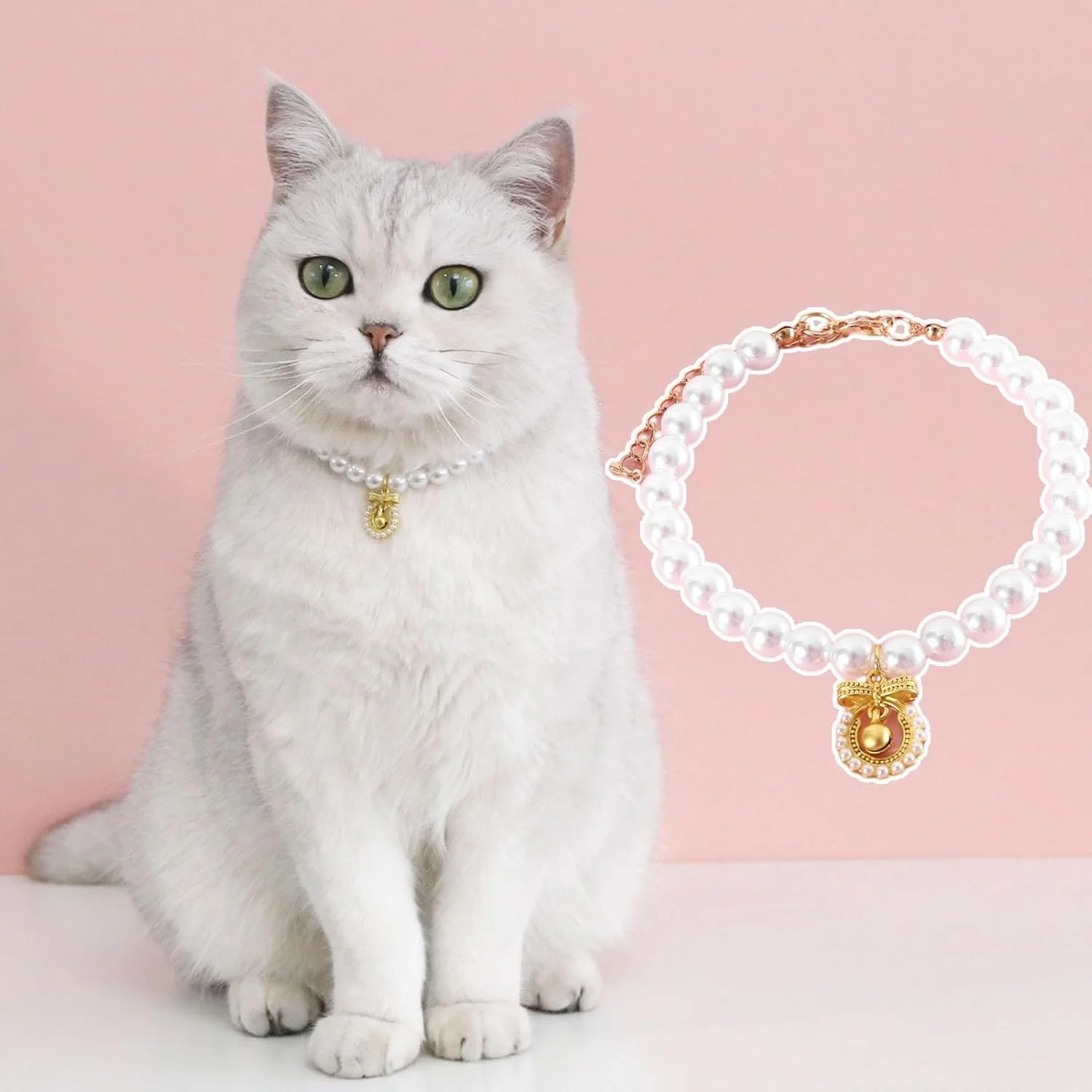 Adjustable Pet Pearl Necklace