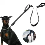 Reflective Padded Dog Leash with Dual Handles for All Breeds