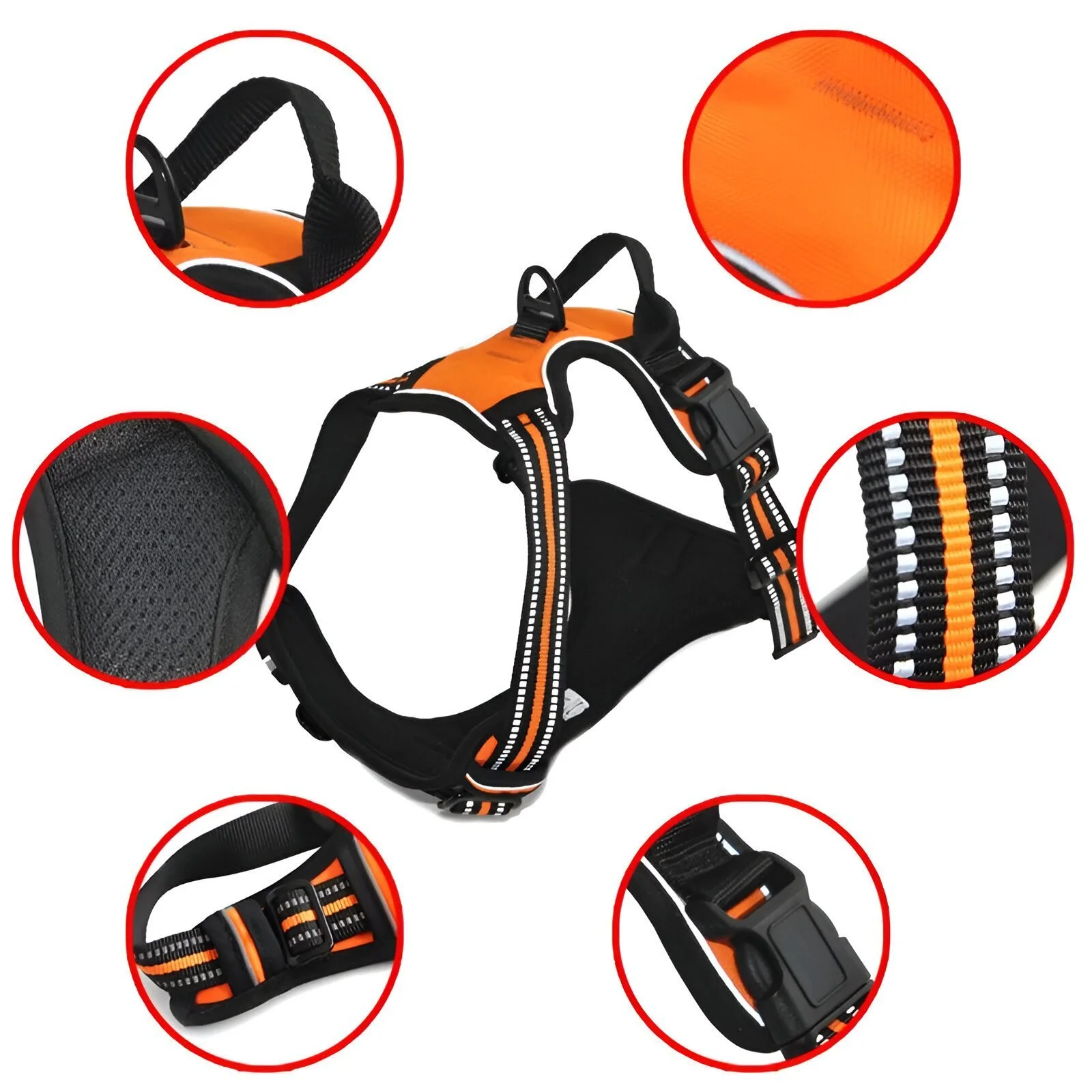 Adjustable No-Pull Reflective Dog Harness for Outdoor Adventures