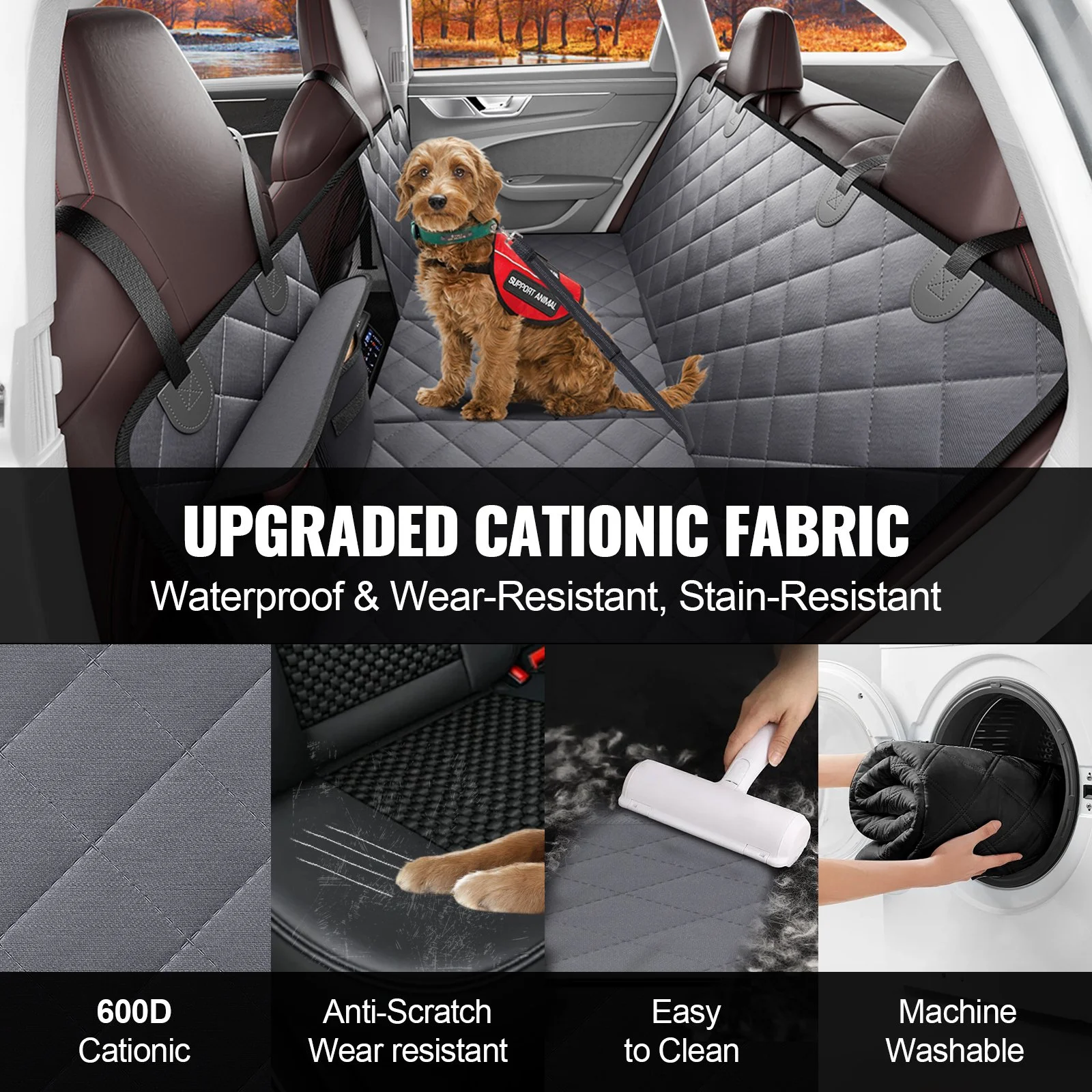 Waterproof Back Seat Dog Extender & Hammock for Cars, SUVs & Trucks