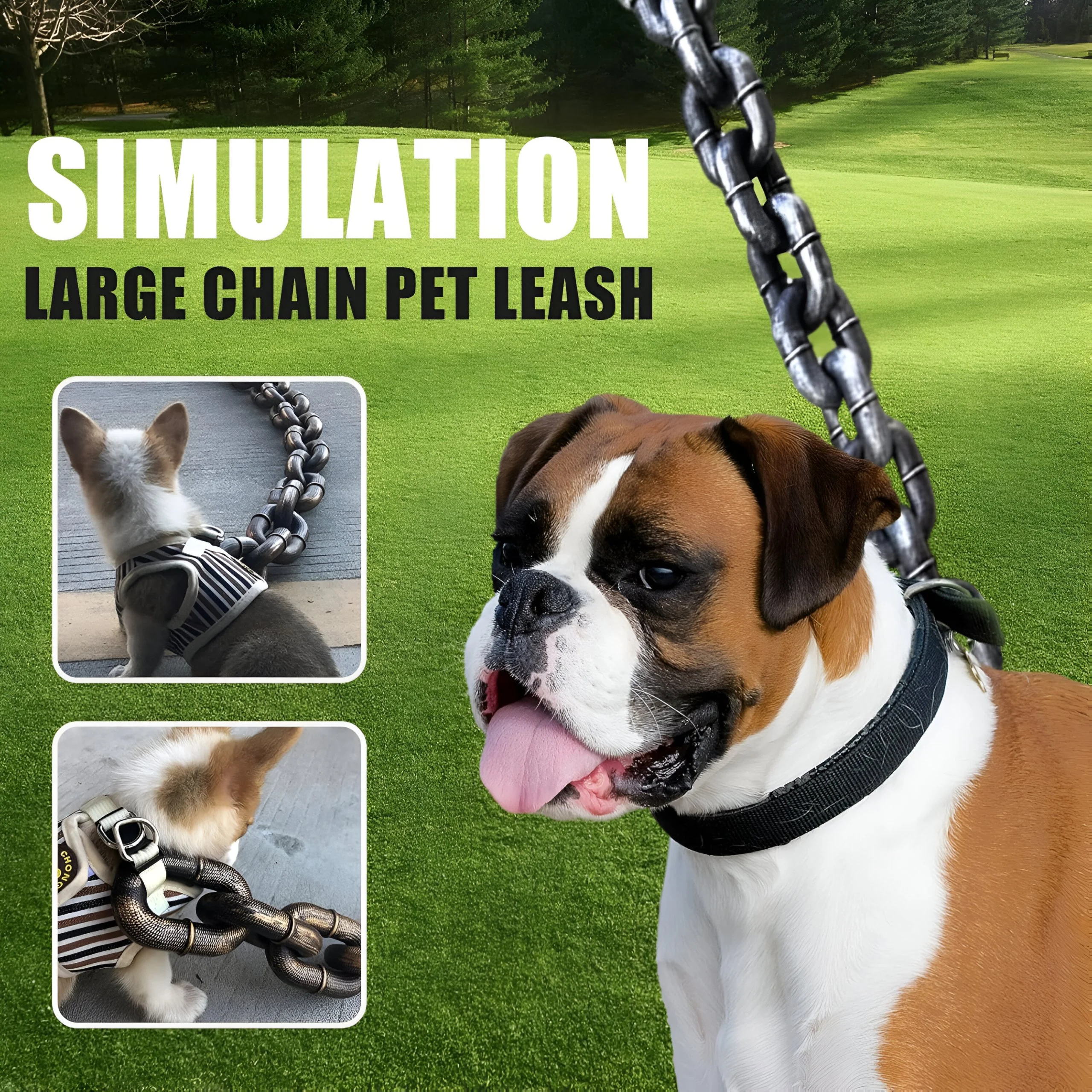 Funny Simulation Life-Like Plastic Dog Leash Chain