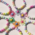 Handmade Pet Collar with Flower Pendant & Sparkling Pearls for Dogs and Cats