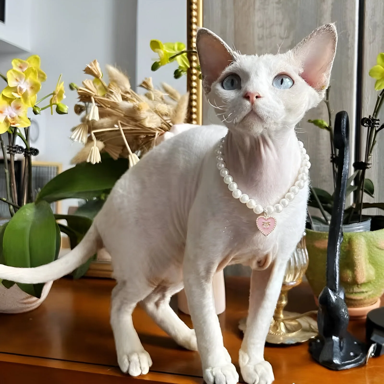 Elegant Handmade Pearl Dog Collar – Cute Puppy Necklace for Cats & Dogs