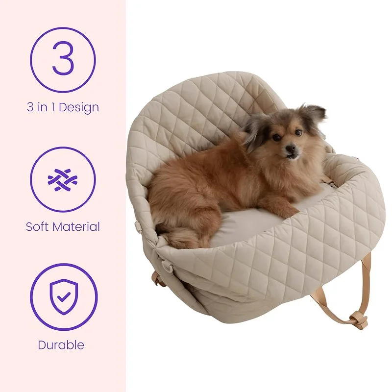 Luxury Pet Carrier Handbag & Car Seat Bed for Small Dogs and Cats