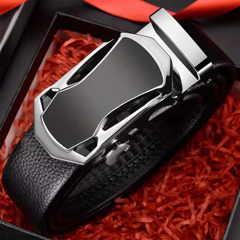 Men’s Luxury Leather Belt with Automatic Buckle