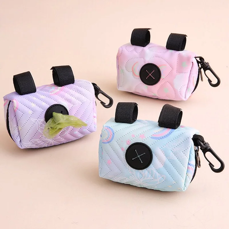 Portable Dog Waste Bag Holder with Zipper & Waterproof Fabric – Leash Attachment